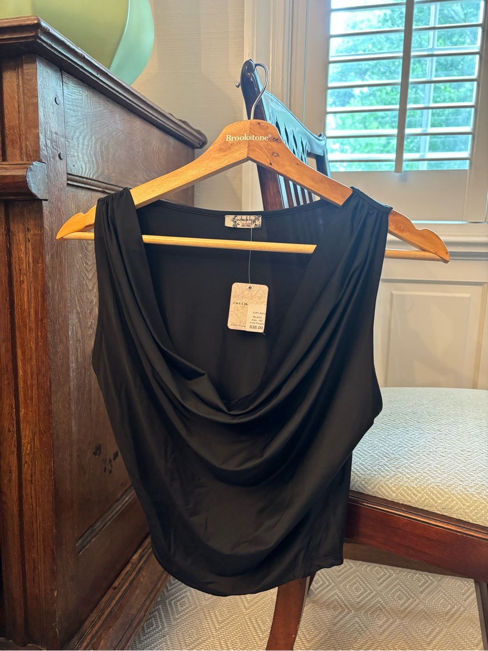 Free People Cowl Neck Black Camisole (NWT)